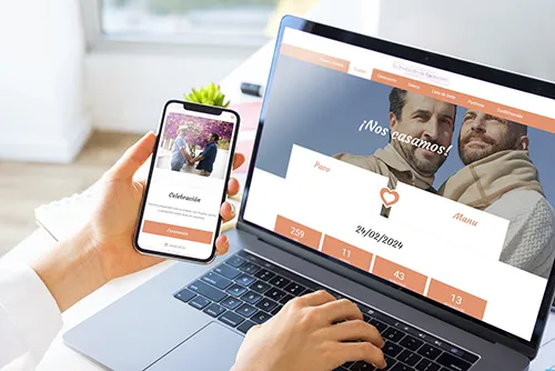 Invitacion de boda online modelo Orange Attraction
