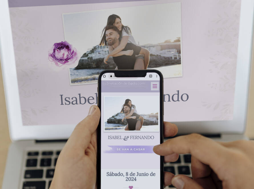 Invitacion de boda online modelo bloom